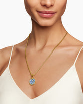 DY Elements® Color Pendant in 18K Yellow Gold with Pavé Diamonds and Blue Sapphires, 21.2mm